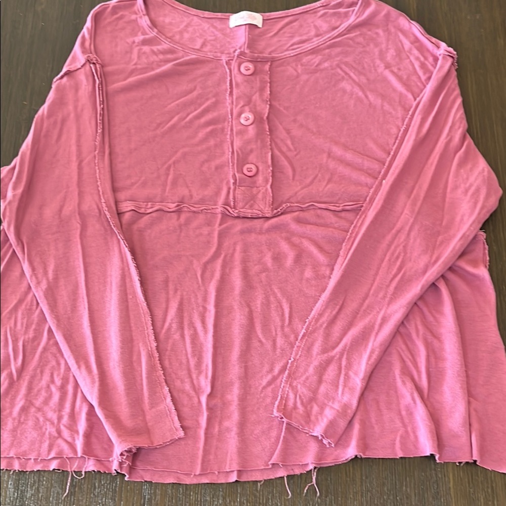 Women's Pink Button-Up Top